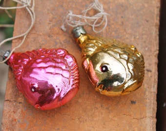 古いビンテージのソビエトクリスマスツリーボール/オーナメント8個