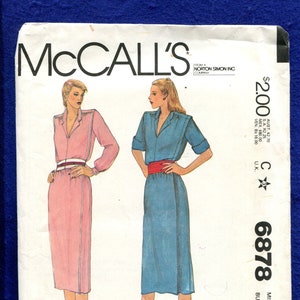 1970's McCall's Faux Wrap One Piece Dress Pattern  - Bust 32.5