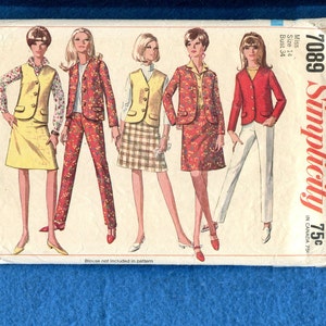 1960&#39;s Simplicity 7089 Spring Time Sportswear Pattern Size 14
