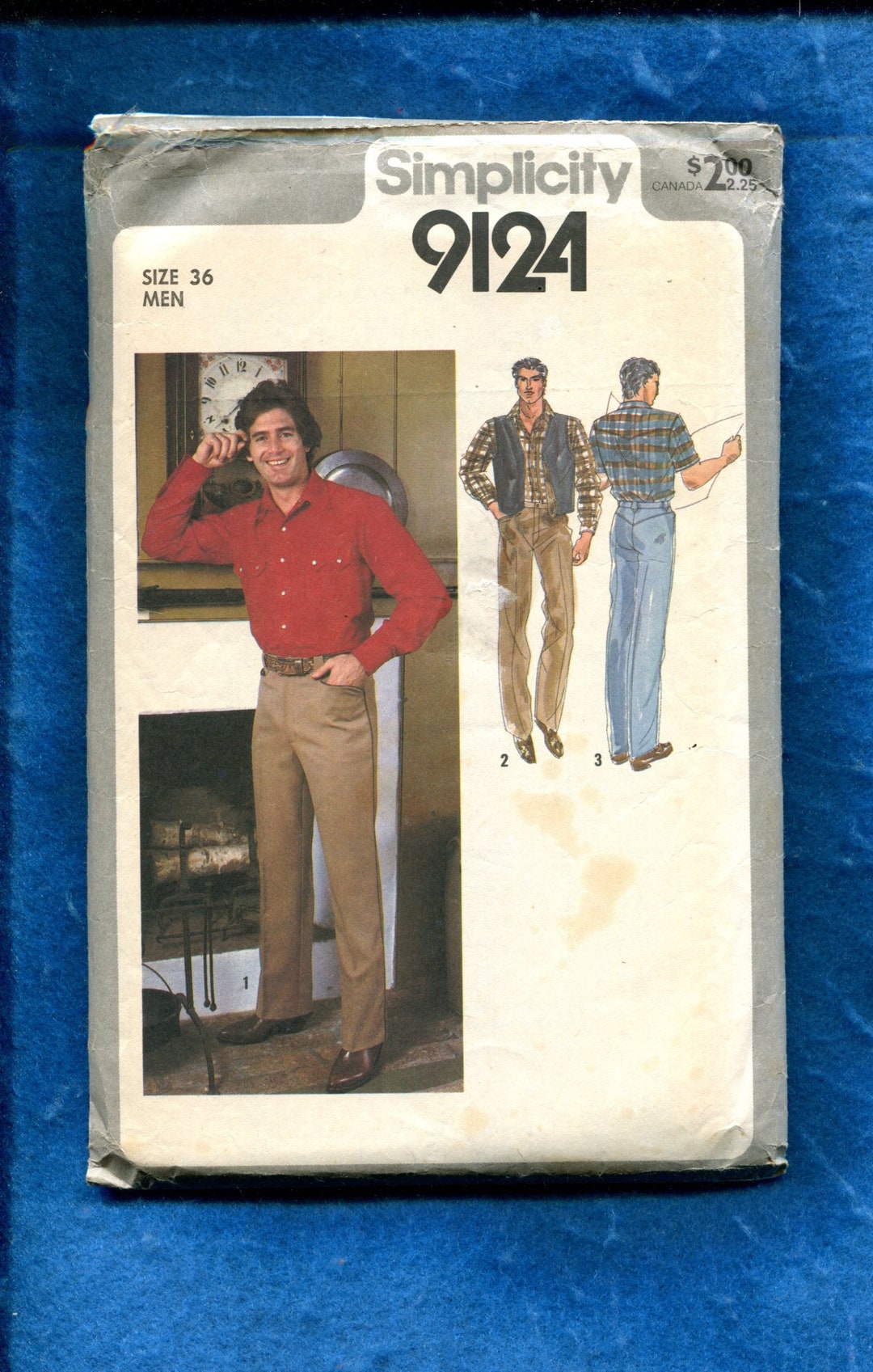 Simplicity Pattern 9124 1970's Simplicity 9124 Men's Western Shirt Jeans & Vest Pattern Size 36 ...