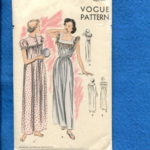 1950&#39;s Vogue 6661 Classic Mid Century Ladies Nightgowns Size Medium 12/14 UNCUT