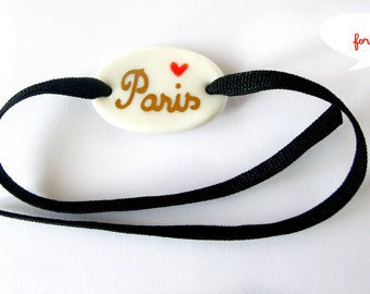 porcelain bracelet I love Paris