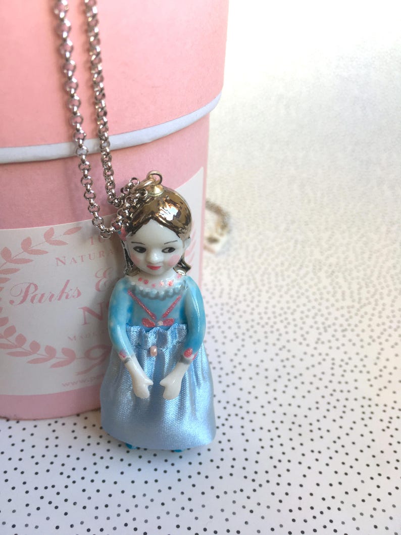 Marie Antoinette Porcelain Doll Long Silver Necklace With - Etsy