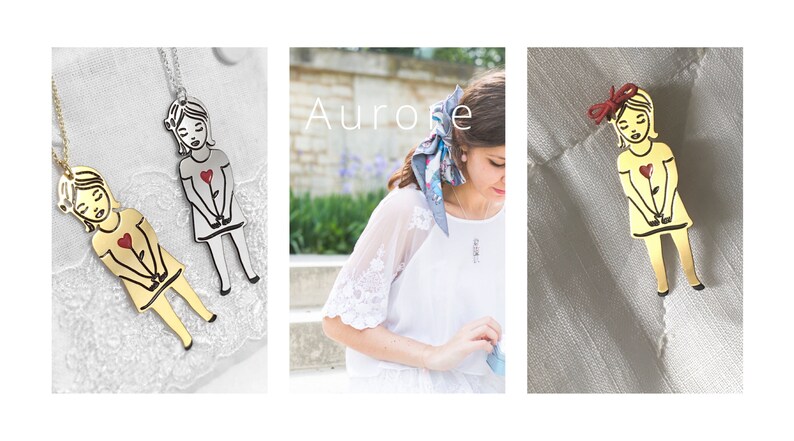 collier poupée Aurore doré afbeelding 4