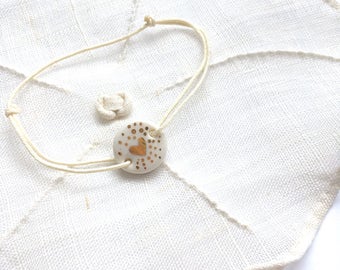 Bride's bracelet, personalized porcelain bracelet for wedding with monograms and year on the back