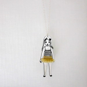 silver doll necklace, ballerina Colette image 5