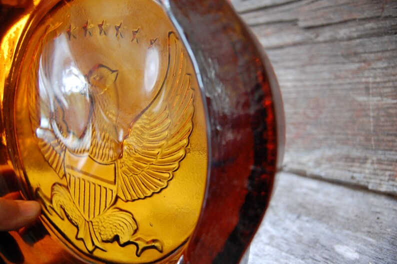 Vintage Tiara American Eagle Indiana Glass Ashtray thick Etsy