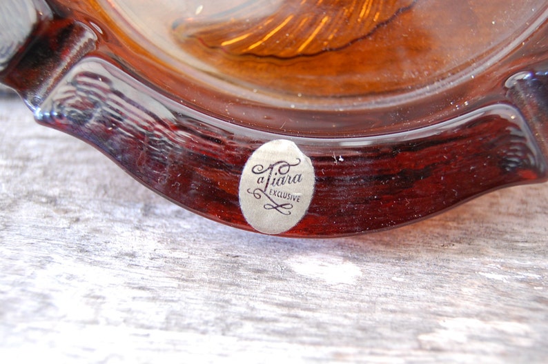 Vintage Tiara American Eagle Indiana Glass Ashtray thick Etsy