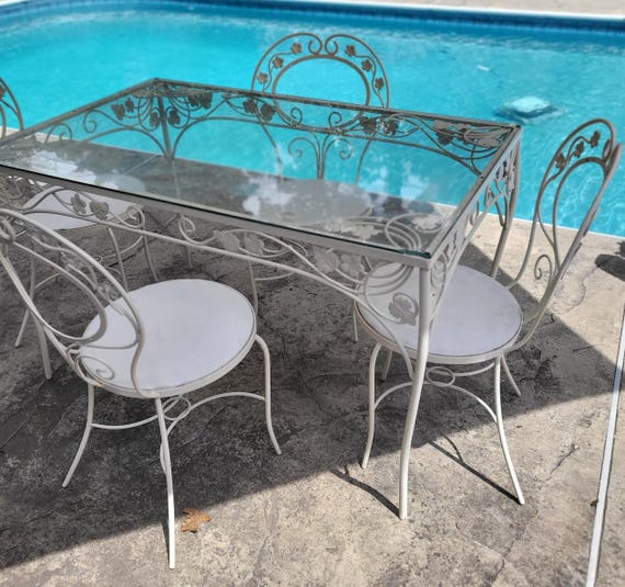 antique wrought iron dining set