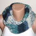 mint green gray white blue knit infinity, circle scarf,wrap, knit scarf loop scarf
