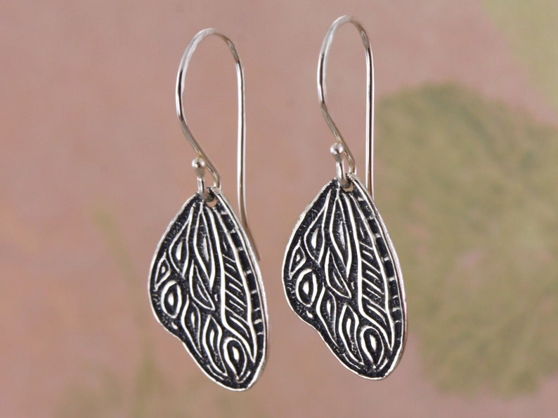 Sterling Silver Butterfly Earrings, Spring Jewelry, Dangle Earrings, Gifts for Her, Butterfly Jewelry, Artisan Handcrafted Sterling Earrings image 2