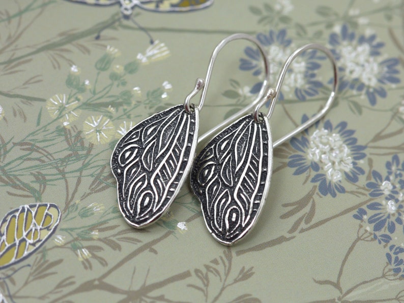 Sterling Silver Butterfly Earrings, Spring Jewelry, Dangle Earrings, Gifts for Her, Butterfly Jewelry, Artisan Handcrafted Sterling Earrings image 3