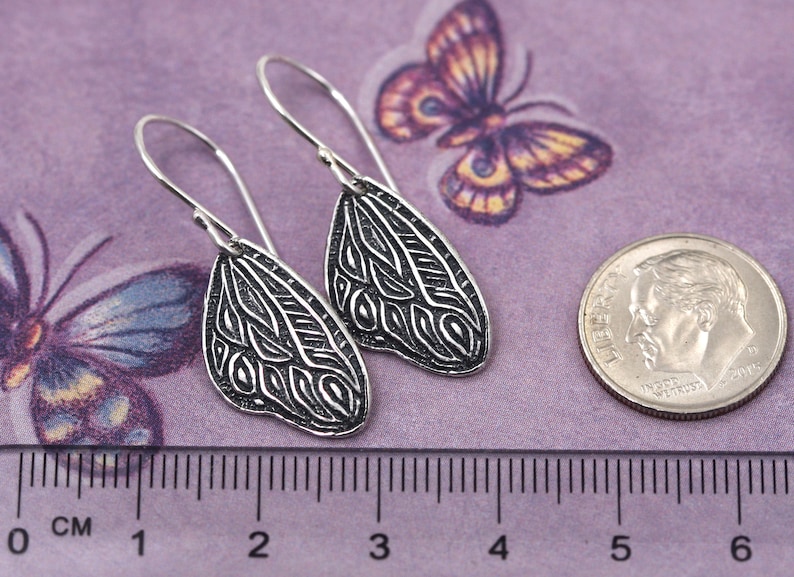 Sterling Silver Butterfly Earrings, Spring Jewelry, Dangle Earrings, Gifts for Her, Butterfly Jewelry, Artisan Handcrafted Sterling Earrings image 4