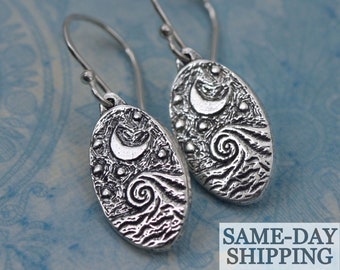 Starry Ocean ~ Artisan Sterling Silver Earrings ~ Calieri Original Earrings ~ Unique Jewelry ~ Gifts for Her ~ Artisan Silver Jewelry