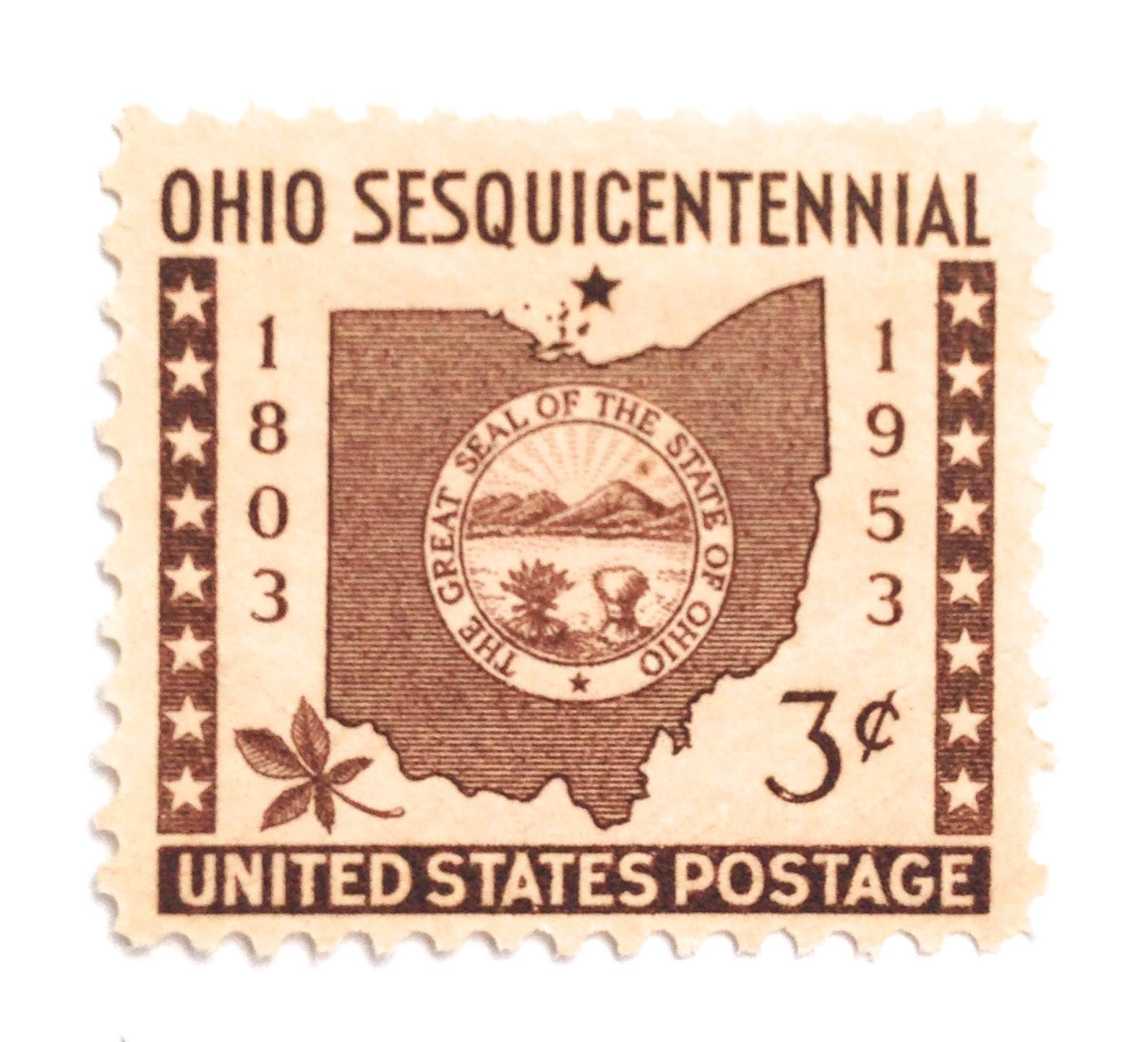 10 Vintage Ohio Stamps Unused Postage Stamps Map of Ohio 1950s Etsy