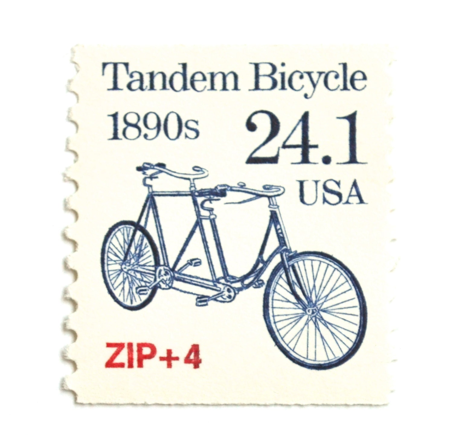 5 Unused Tandem Bicycle Postage Stamps // Vintage 24 Cent Etsy