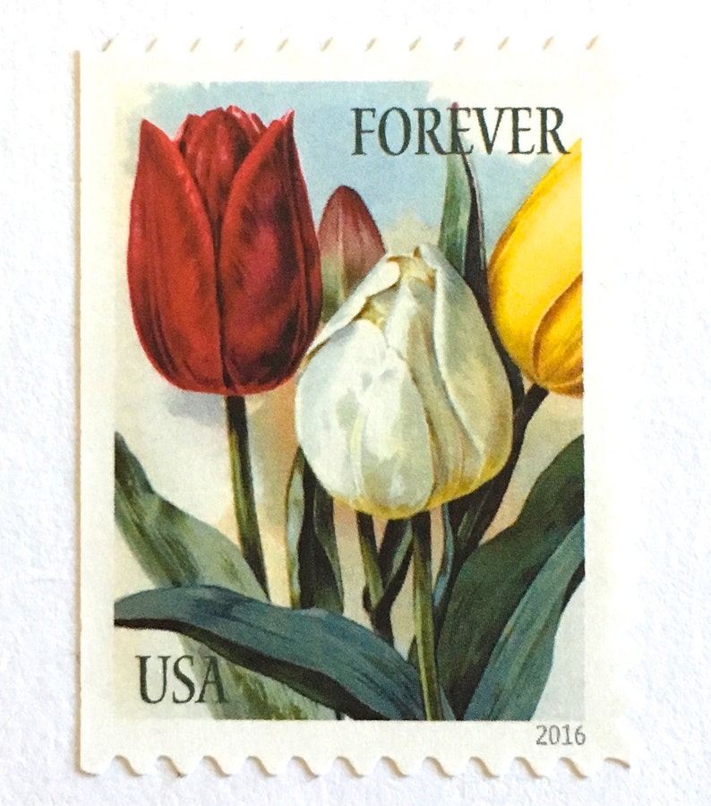 10 Forever Tulip Stamps Unused Vintage Print Tulips Postage Etsy