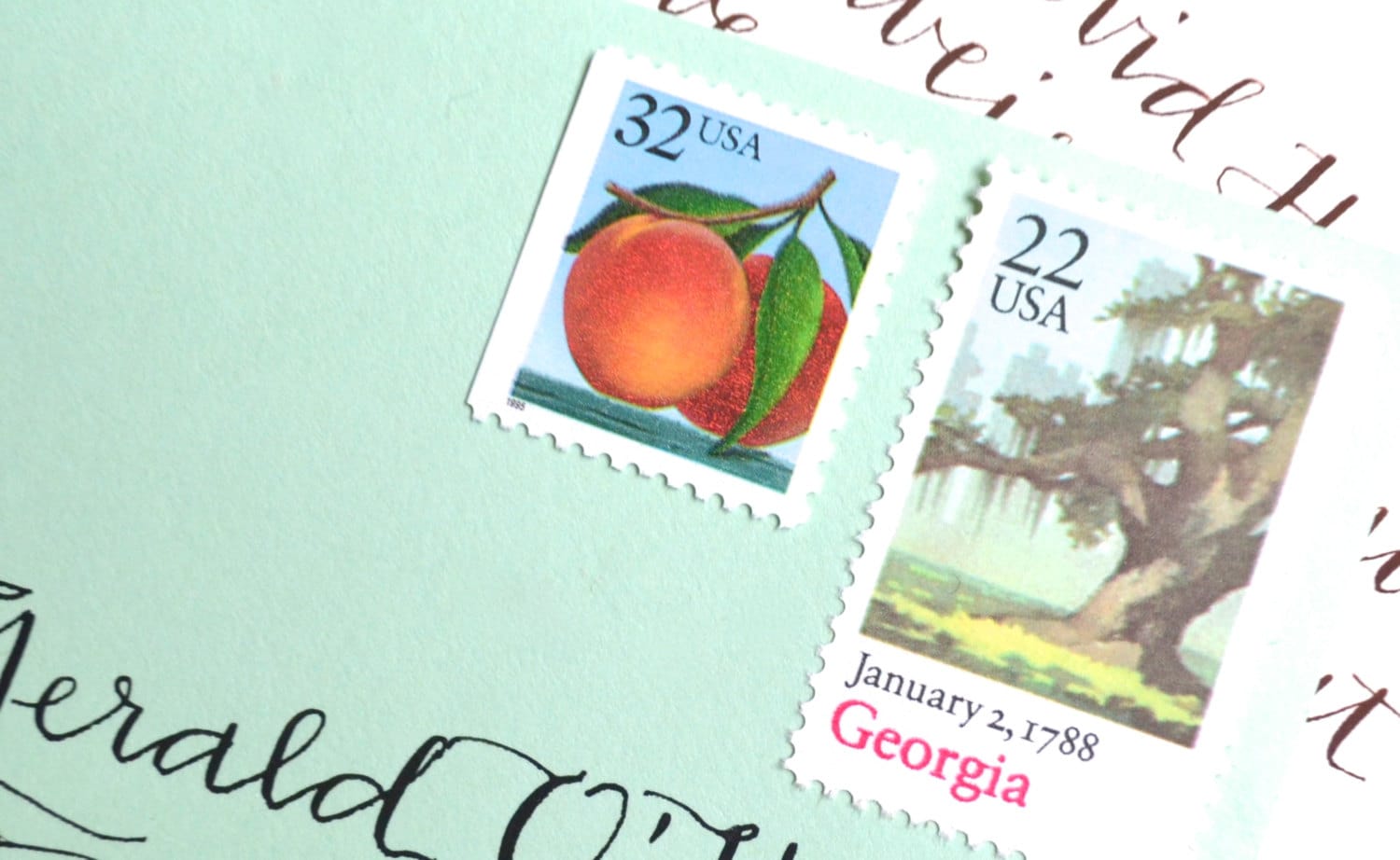 Peach Postage Stamps // 10 Unused Vintage Peach Stamps Etsy