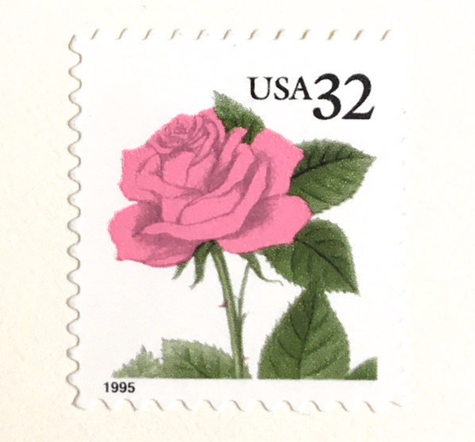 10 Vintage Pink Rose Postage Stamps // Unused 32 Cent Vintage Etsy