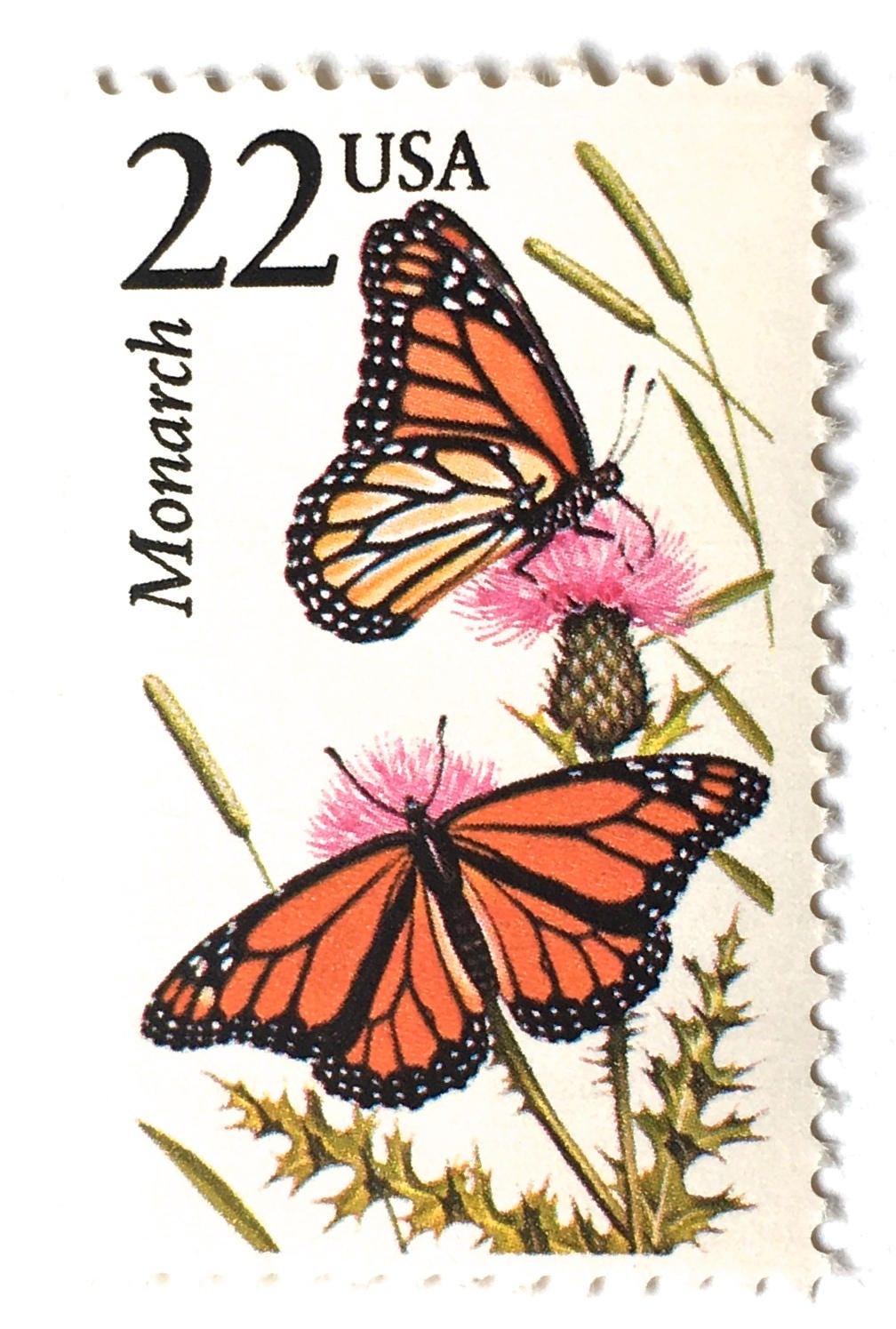 10 Vintage Butterfly Stamps Monarch Butterfly Postage Stamps Etsy
