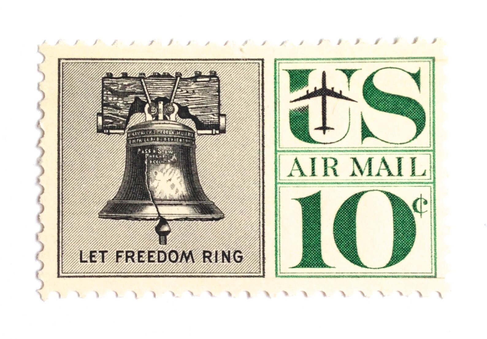 10 Liberty Bell Vintage Postage Stamps Unused Green 10 Cent Etsy