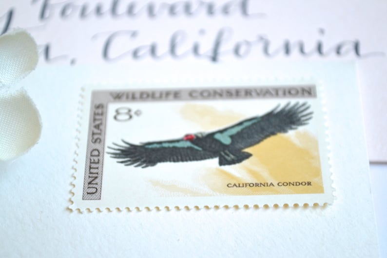 10 Unused Vintage 1971 California Condor Stamps 8 Cent Wildlife Conservation Postage Stamps