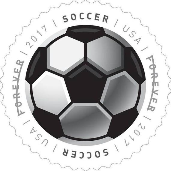 10 Forever Soccer Stamps Round Soccer Ball Postage Unused Etsy