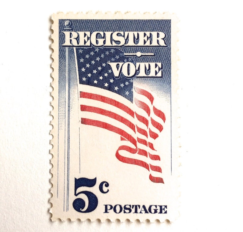 10 Register to Vote Postage Stamps Vintage American Flag 1960s Etsy