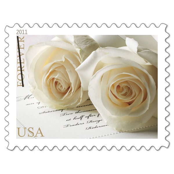 10 White Rose Wedding Postage Stamps Unused for Mailing Etsy