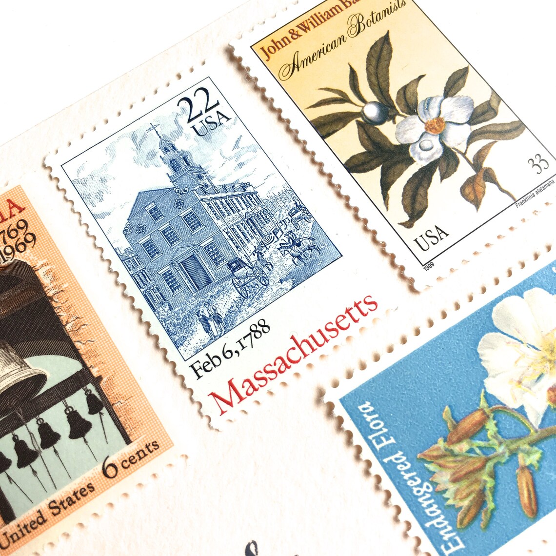 10 Vintage Boston Stamps // Massachusetts Postage Stamps // Etsy