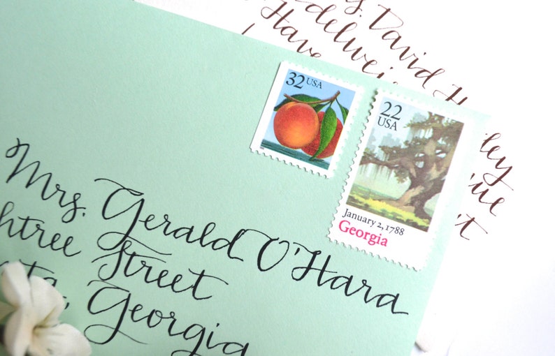 Peach Postage Stamps // 10 Unused Vintage Peach Stamps Etsy