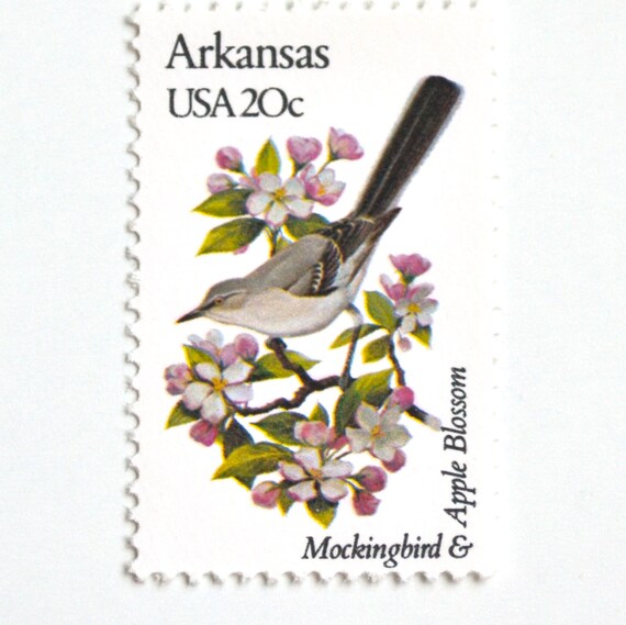 10 Unused Mockingbird Vintage Postage Stamps