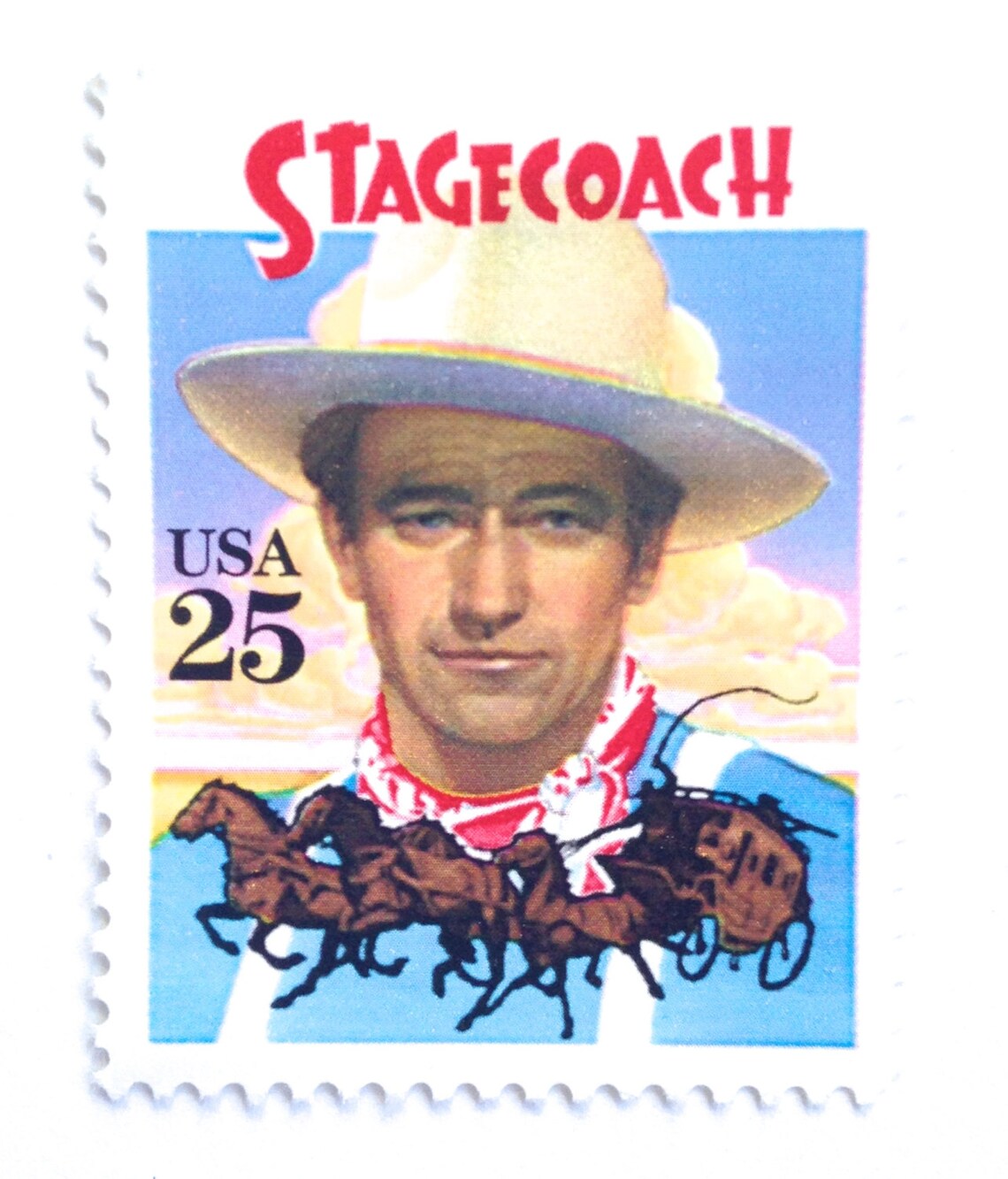 10 John Wayne Western Cowboy Postage Stamps // Ten Classic Etsy