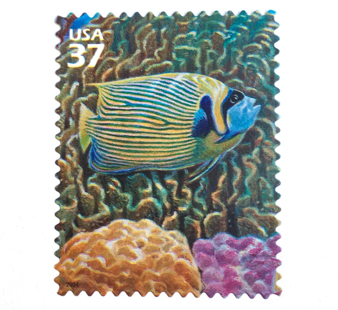 10 Vintage Coral Reef Postage Stamps Unused Tropical Sea Etsy