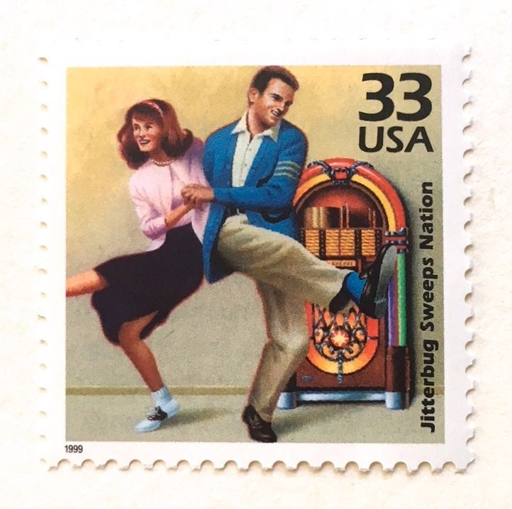 5 Juke Box Dance Postage Stamps Vintage 1950s Big Band Etsy