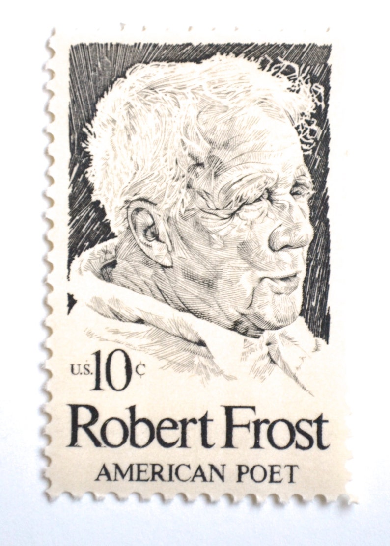 10 Vintage Robert Frost Postage Stamps // Author Poet Postage | Etsy