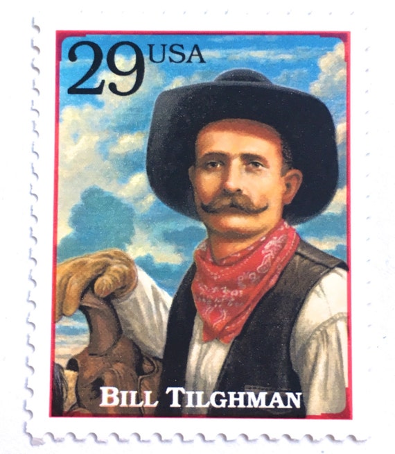 5 Vintage Cowboy Postage Stamps // Wild West Postage Stamps // | Etsy