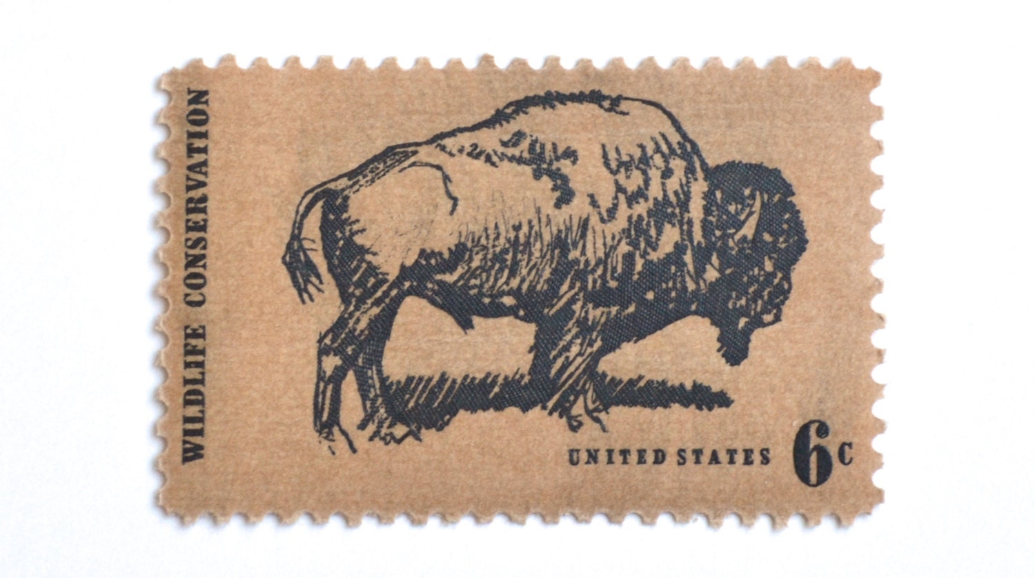 10 Unused Buffalo Postage Stamps // Brown Wildlife Etsy