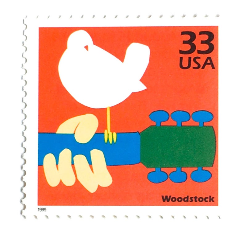 5 Vintage Woodstock Postage Stamps Unused 1969 Summer of Love Etsy