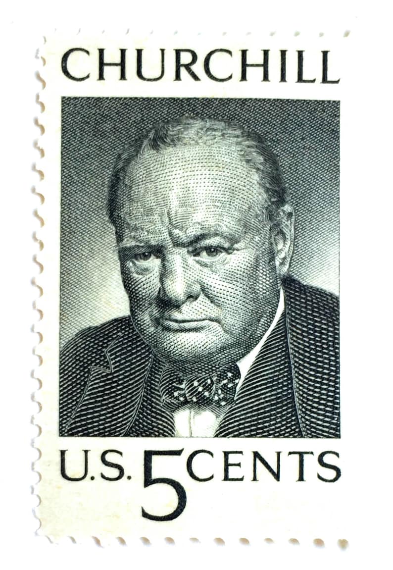 10 Winston Churchill Postage Stamps // Vintage WWII UK Prime Etsy