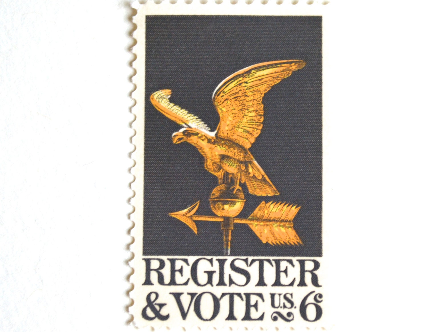 10 Gold Eagle Postage Stamps Unused Vintage 1968 Gold Etsy