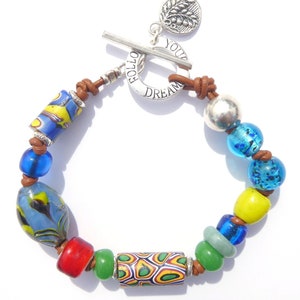 African Trade Bead Bracelet with Vintage Venetian African Trade Beads