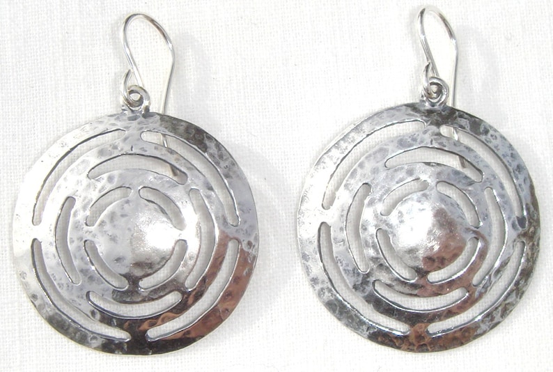 Sterling Hammered Dome Earrings