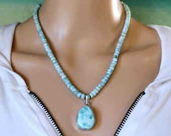 Larimar Necklace with Larimar Pendant