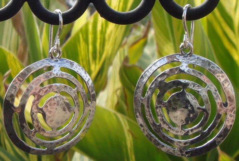 Sterling Hammered Dome Earrings