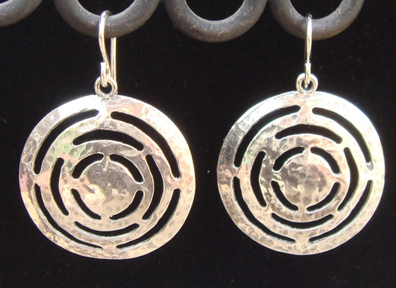 Sterling Hammered Dome Earrings