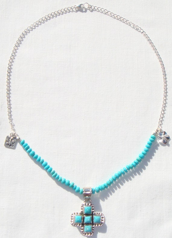 Sleeping Beauty Turquoise Pendant Necklace by Stones Desire