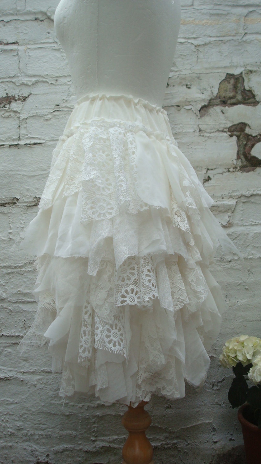 Tattered Wedding Skirt Bridal Skirt Shredded Short Skirt - Etsy