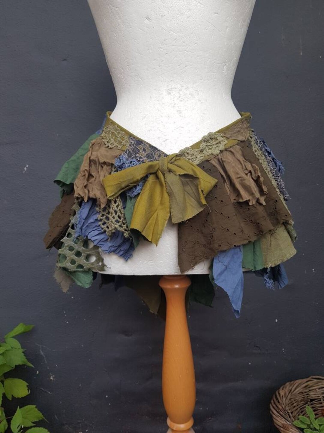 Woodland Skirt, Green Bustle, Woman's Clothing, Forest Tribal Gown ...
