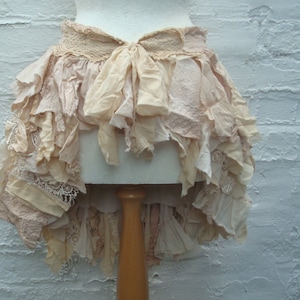 Tea Stained Upcycled Bustle Skirt Woman's Clothing Beige - Etsy